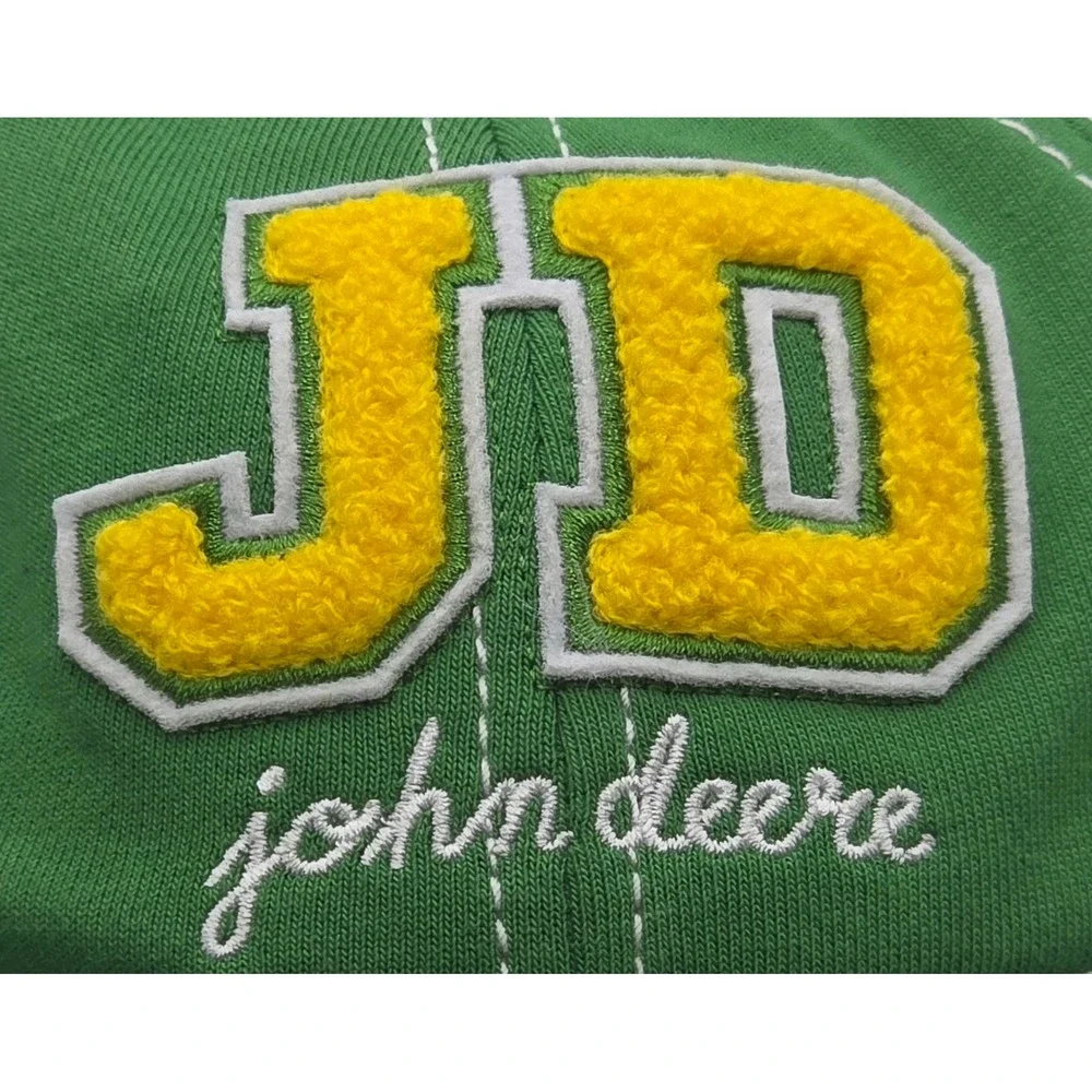 John Deere Baseball Cap Toddler OS Green Chenille Patch Elastic Back Hat